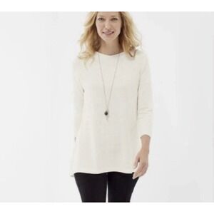 J Jill Luxe Supima Tunic Top Ivory Small